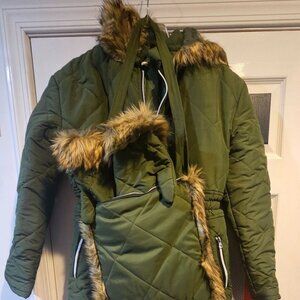 Stay Warm & Dry: Brand New Olive Green Ski Suit (Women's Small)